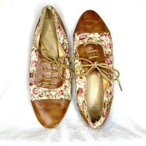Coquette style floral print pattern oxford ASOS shoes